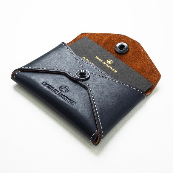 Navy Card Holder - Small Wallet - Coin Pouch - Picture 3 of 5